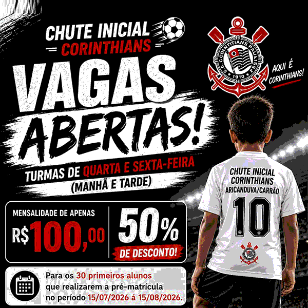 Promoção-E-Vagas-Abertas-Para-O-Chute-Inicial-Corinthians! em Conteúdo Sobre Promoção e Vagas Abertas para O Chute Inicial